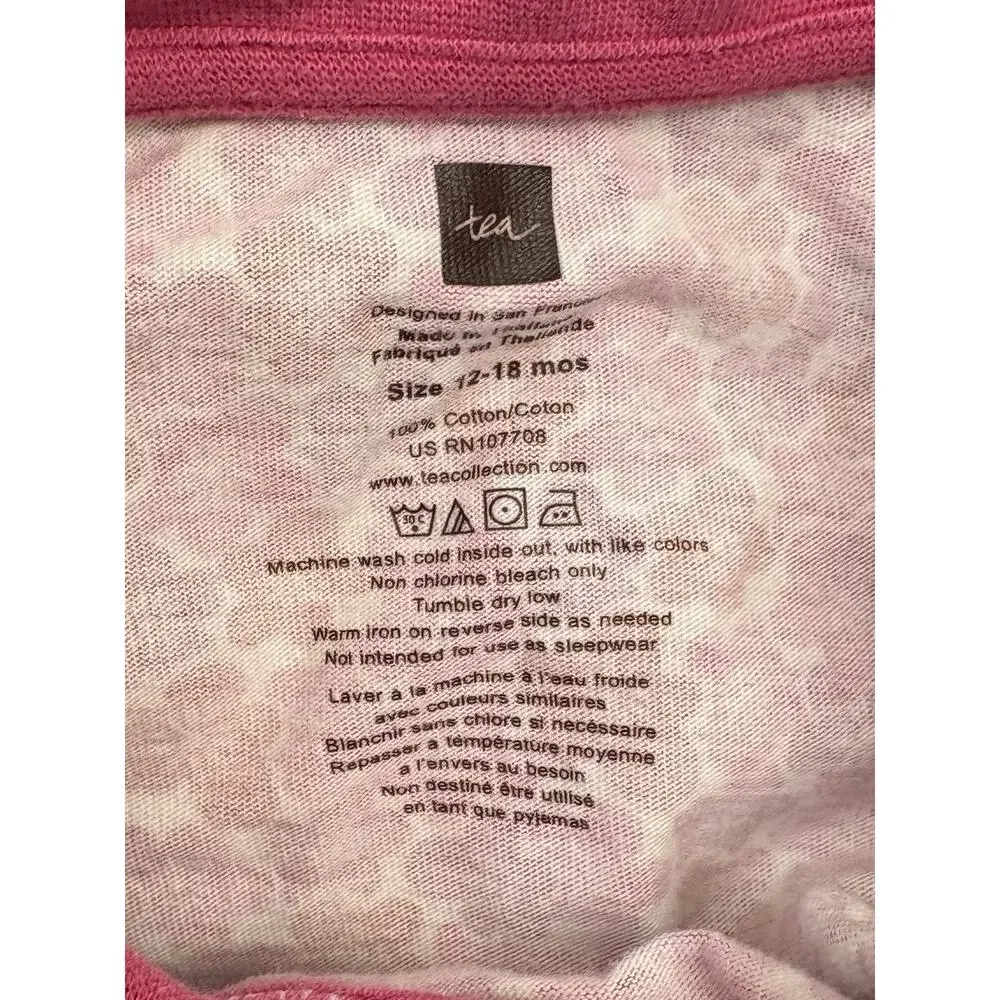 Tea Collection Pink Floral Rompers Size 12-18 Months Cotton